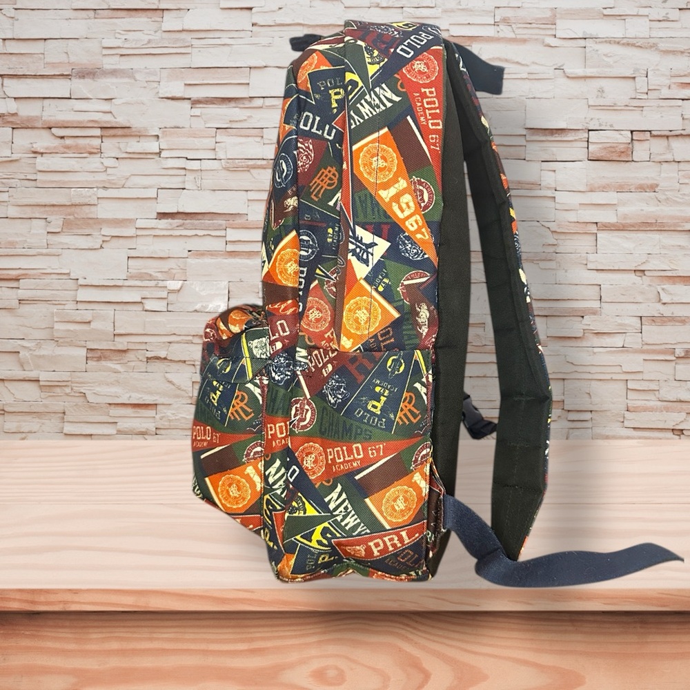 Polo Ralph Lauren Multicolor Collegiate Print Patchwork Logo Backpack 🎒 - Picture 3 of 6